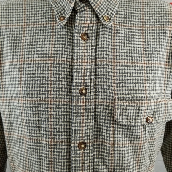 Orvis Tan Plaid Cotton Button Down Sz Large - Picture 2 of 8